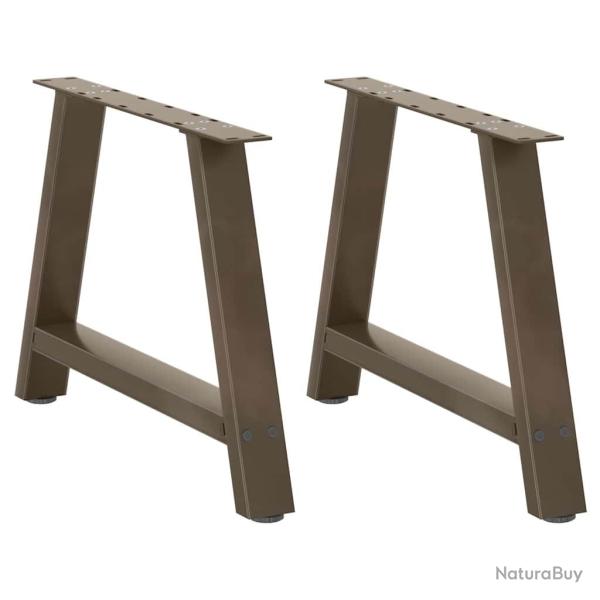 Lot de 2 pieds de table basse en A 70 x 42 cm avec niveleurs r�glables design moderne en acier noir