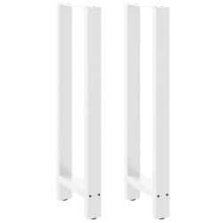 Lot de 2 pieds de table de bar design moderne 40 x 110 cm avec niveleurs r&eacute;glables en acier blanc 0