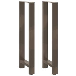 Lot de 2 pieds de table de bar en acier thermolaqu&eacute; 50 x 110 cm design moderne avec niveleurs en ac