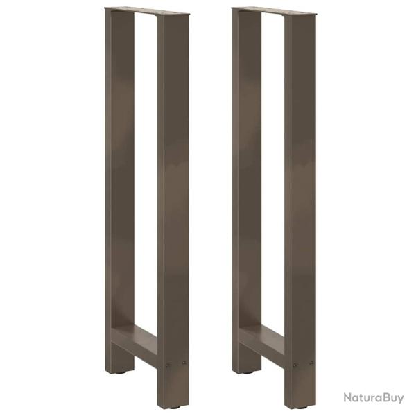 Lot de 2 pieds de table de bar en acier thermolaqu� 50 x 110 cm design moderne avec niveleurs en ac