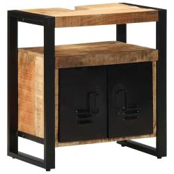 Armoire de salle de bain moderne avec &eacute;tag&egrave;re 55 x 35 x 60 cm en bois de mangue massif marron 02_00