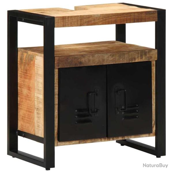 Armoire de salle de bain moderne avec �tag�re 55 x 35 x 60 cm en bois de mangue massif marron 02_00