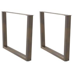 Lot de 2 pieds de table &agrave; manger r&eacute;glables en forme de V 100 x 73 cm design contemporain en acier n