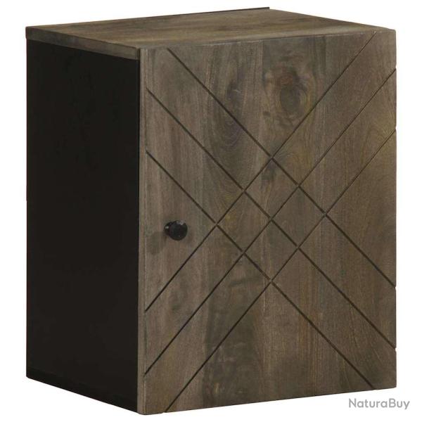Armoire de salle de bain murale rangement noir 38 x 33 x 48 cm en bois massif manguier 02_0057733
