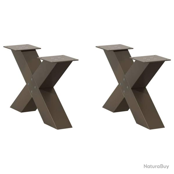 Lot de 2 pieds de table basse en forme de X 60 x 30 cm robustes avec niveleurs r�glables moderne en