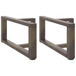 Lot de 2 pieds de table basse en T avec niveleurs r&eacute;glables 60 x 25 x 31 cm style moderne en acier