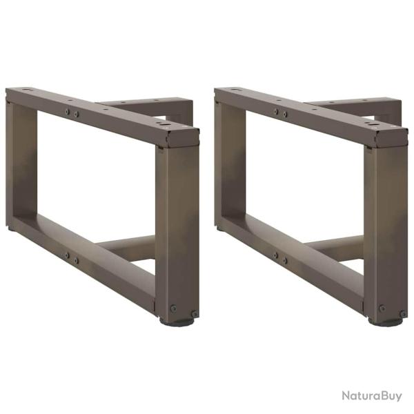 Lot de 2 pieds de table basse en T avec niveleurs r�glables 60 x 25 x 31 cm style moderne en acier