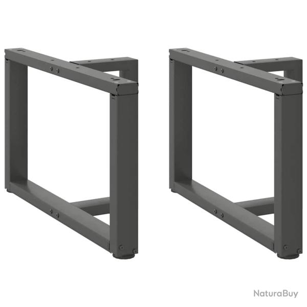 Lot de 2 pieds de table basse en T pour personnaliser votre meuble moderne 60 x 25 x 43 cm en acier