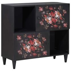 Armoire de rangement moderne rectangulaire 80 x 33,5 x 75 cm avec poign&eacute;es en laiton style floral e