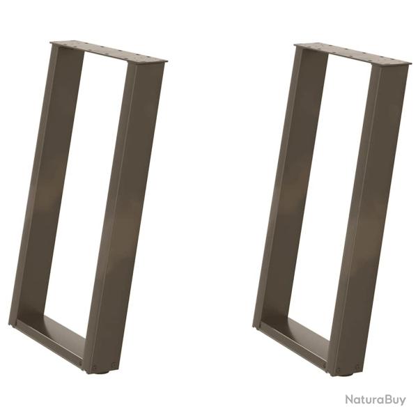 Lot de 2 pieds de table � manger en forme de U 60 x 73 cm stabilit� robuste design moderne en acier
