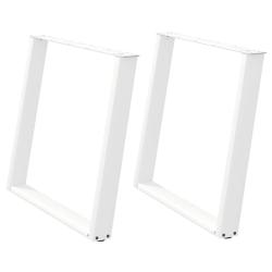 Lot de 2 pieds de table &agrave; manger en U r&eacute;glables 90 x 73 cm stable design moderne en acier blanc 02_