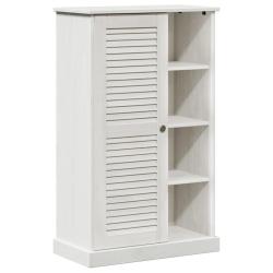 Armoire de salle de bain moderne avec 7 &eacute;tag&egrave;res 68 x 34 x 110 cm en bois massif blanc 02_0057914