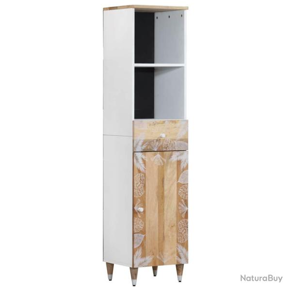 Armoire de salle de bain moderne espaces de rangement 38 x 33,5 x 160 cm en bois massif de manguier