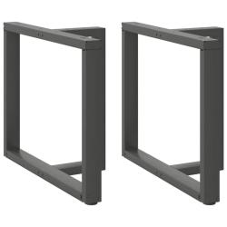 Lot de 2 pieds de table &agrave; manger en T 100 x 35 x 73 cm avec niveauurs r&eacute;glables design moderne en a