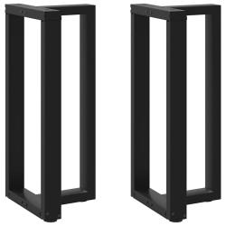 Lot de 2 pieds de table de bar en forme de T noir 50 x 35 x 90 cm esth&eacute;tique moderne en acier therm