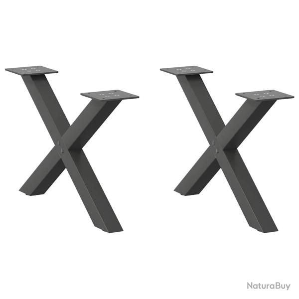 Lot de 2 pieds de table basse en forme de X 50 x 30 cm avec niveleurs r�glables style moderne en ac