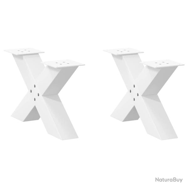 Lot de 2 pieds de table basse en forme de X 60 x 30 cm design moderne avec niveleurs r�glables en a