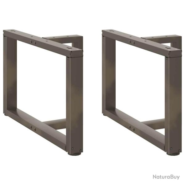 Lot de 2 pieds de table basse en T 60 x 25 x 42 cm robustes avec niveleurs pratiques design moderne