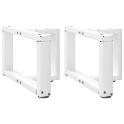 Lot de 2 pieds de table basse en T 50 x 25 x 30 cm avec niveleurs r&eacute;glables design moderne en acier