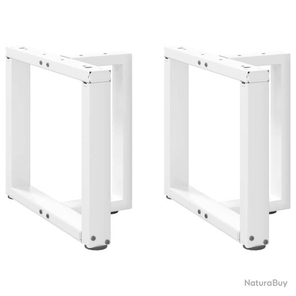 Lot de 2 pieds de table basse en T r�glables 50 x 25 x 42 cm design moderne en acier blanc 02_00572