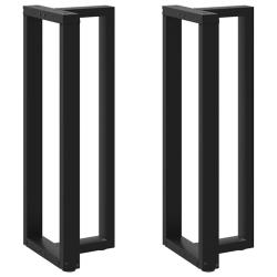 Lot de 2 pieds de table de bar en T r&eacute;glables 40 x 35 x 110 cm en acier noir 02_0057357