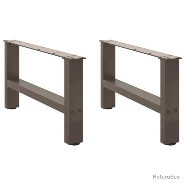 Lot de 2 pieds de table basse r�glables 60 x 31 cm en acier thermolaqu� naturel 02_0057507