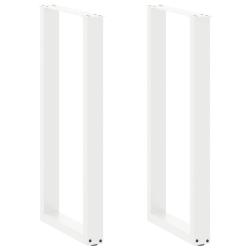 Lot de 2 pieds de table de bar en U avec niveleurs r&eacute;glables 50 x 100 cm design moderne en acier bl