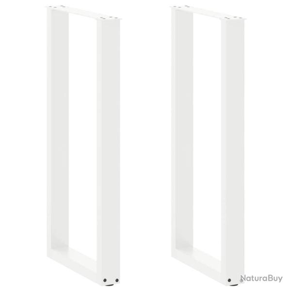 Lot de 2 pieds de table de bar en U avec niveleurs r�glables 50 x 100 cm design moderne en acier bl