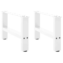 Lot de 2 pieds de table basse carr&eacute;s design moderne avec niveleurs r&eacute;glables 50 x 30-31 cm en acier