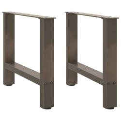 Lot de 2 pieds de table basse carr&eacute;s design moderne 50 x 43 cm avec niveleurs r&eacute;glables en acier na