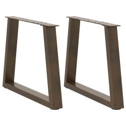 Lot de 2 pieds de table basse r&eacute;glables design moderne 70 x 42-43,3 cm en acier naturel 02_0056854