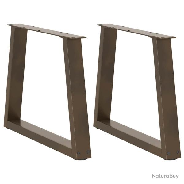 Lot de 2 pieds de table basse r�glables design moderne 70 x 42-43,3 cm en acier naturel 02_0056854