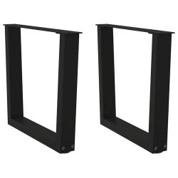Lot de 2 pieds de table basse en forme de V 60 x 42-43,3 cm design moderne stable en acier noir 02_