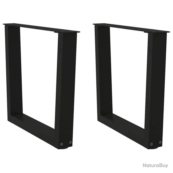 Lot de 2 pieds de table basse en forme de V 60 x 42-43,3 cm design moderne stable en acier noir 02_