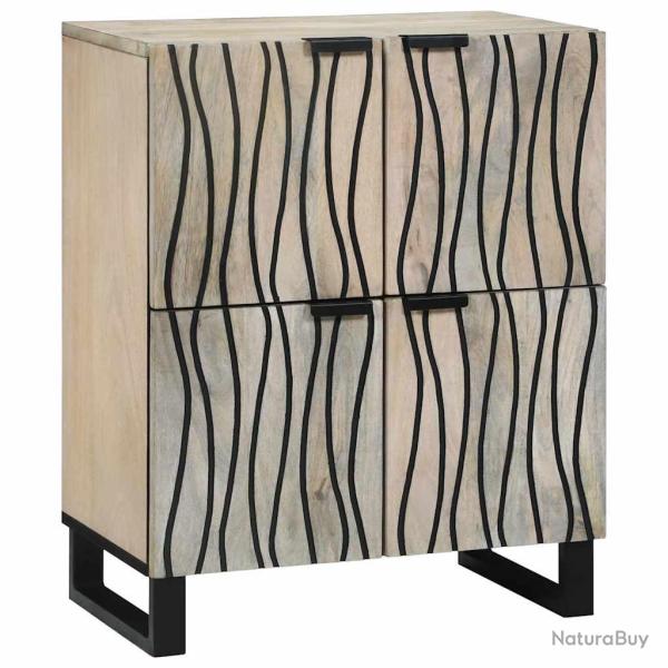 Buffet en bois de manguier massif rectangulaire avec �tag�res fonctionnalit� rustique salon 60 x 33