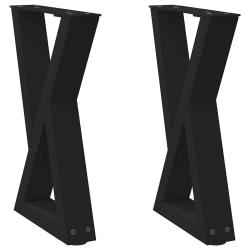 Lot de 2 pieds de table basse modernes ajustables 28 x 43 cm en acier noir 02_0056982
