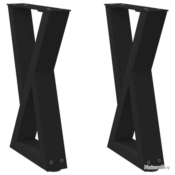 Lot de 2 pieds de table basse modernes ajustables 28 x 43 cm en acier noir 02_0056982