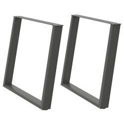 Lot de 2 pieds de table &agrave; manger en U moderne ajustable 90 x 72-73 cm en acier anthracite 02_0057082