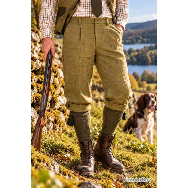 knickers  de chasse en tweed Ascot Vert sauge clair pour homme