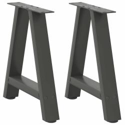 Lot de 2 pieds de table basse en forme de A 50 x 42 x 43 cm finition moderne stable en acier anthra