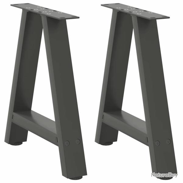 Lot de 2 pieds de table basse en forme de A 50 x 42 x 43 cm finition moderne stable en acier anthra