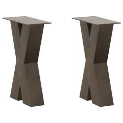 Lot de 2 pieds de table basse en X r&eacute;glables 38 x 42 cm design moderne acier naturel 02_0057227