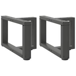 Lot de 2 pieds de table basse en T 40 x 25 x 30 cm supports robustes design moderne en acier anthra
