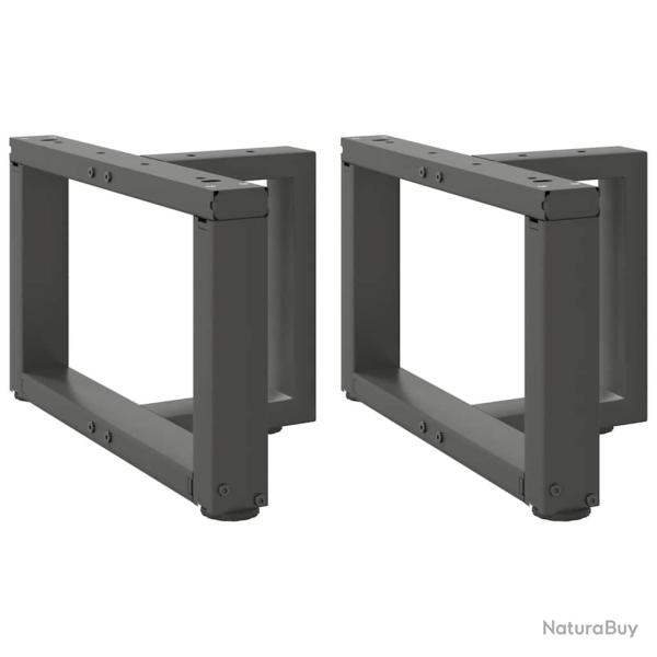 Lot de 2 pieds de table basse en T 40 x 25 x 30 cm supports robustes design moderne en acier anthra