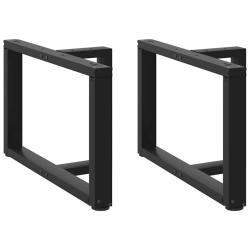 Lot de 2 pieds de table basse en T avec niveleurs r&eacute;glables 60 x 25 x 43 cm en acier noir 02_0057301