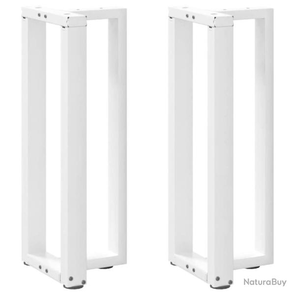 Lot de 2 pieds de table en T console r�glables 25 x 28 x 73 cm en acier thermolaqu� blanc 02_0057310