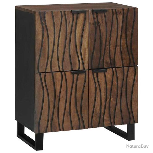 Buffet de rangement rectangulaire fonctionnel 60 x 33 x 75 cm style rustique salon en bois marron 0