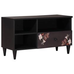 Armoire de rangement moderne avec tiroir 80 x 33,5 x 46 cm design floral styl&eacute; en bois de mangue ma