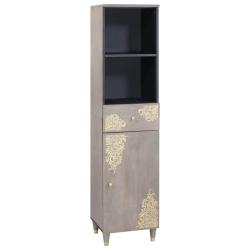 Armoire de salle de bain moderne avec tiroir 38 x 33 x 160 cm design &eacute;pur&eacute; chic en bois de mangue m