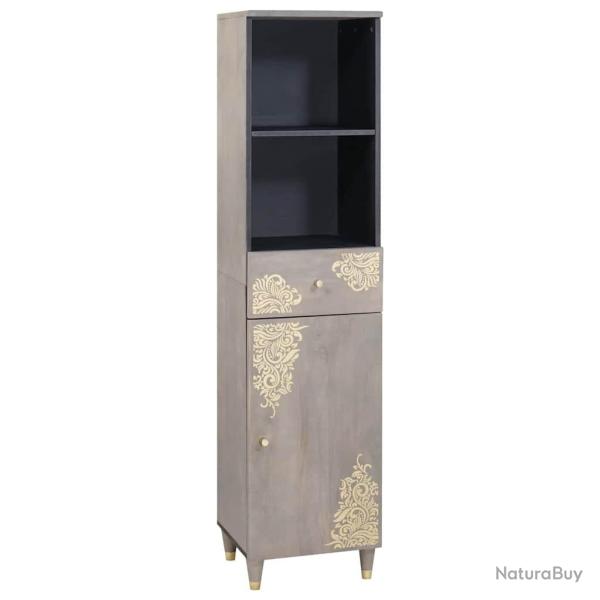 Armoire de salle de bain moderne avec tiroir 38 x 33 x 160 cm design �pur� chic en bois de mangue m